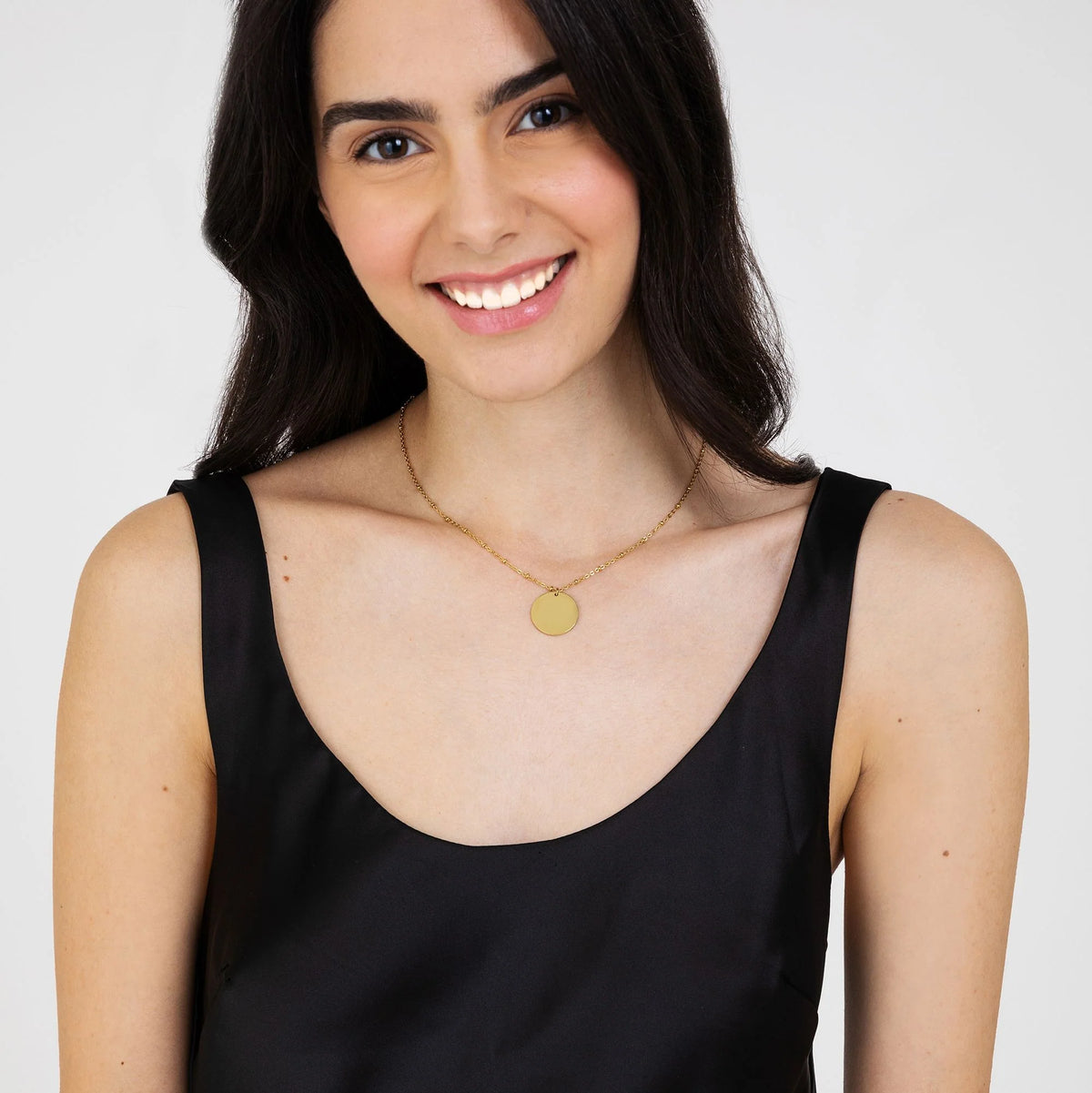 Collana Luca Barra Pvd Oro Con Pendente Tondo