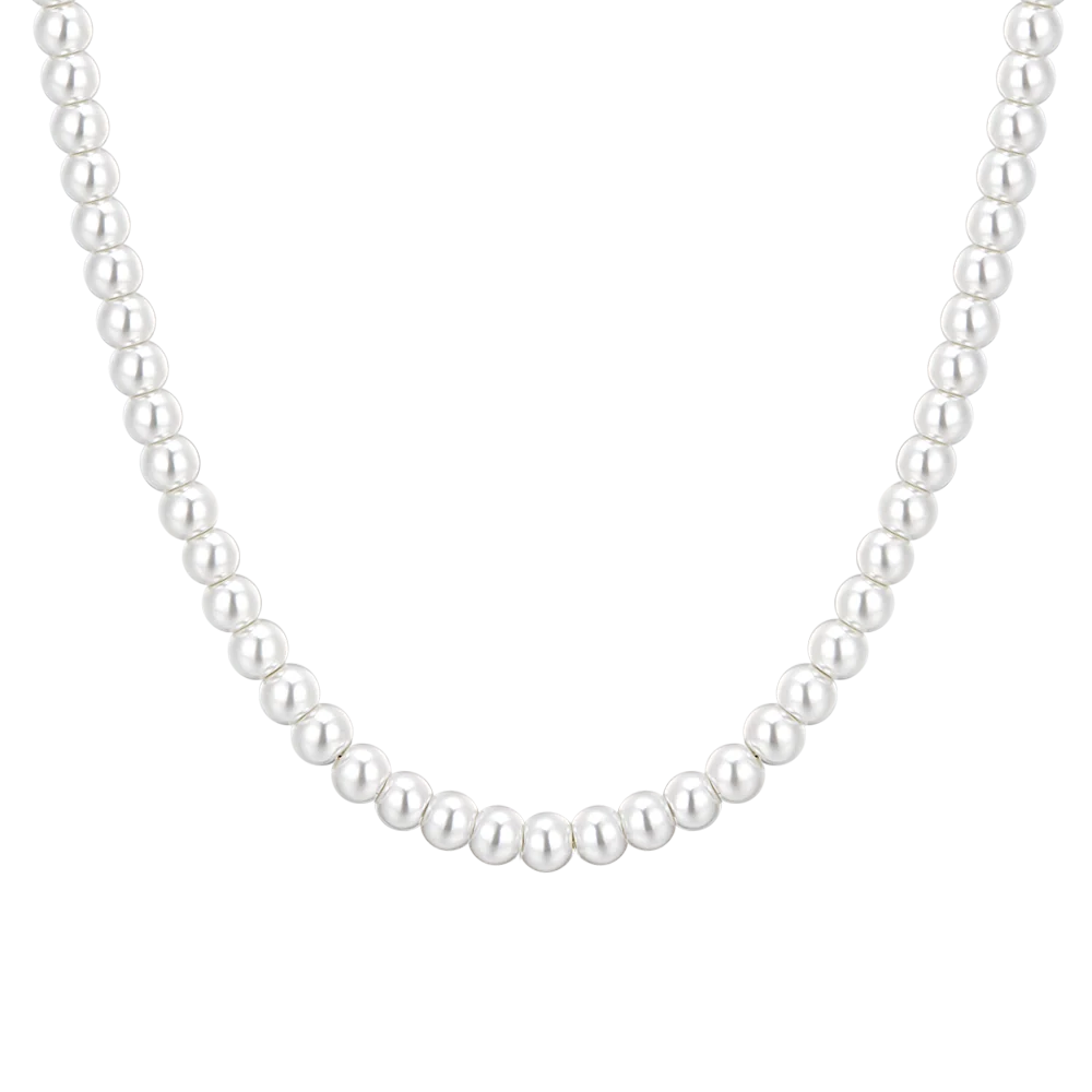Collana Luca Barra Acciaio Perle Sintetiche