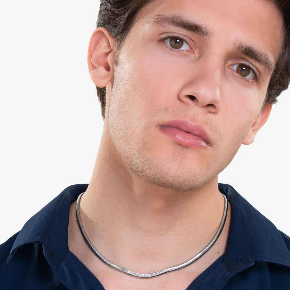 Collana Girocollo Luca Barra Acciaio Maglia Snake