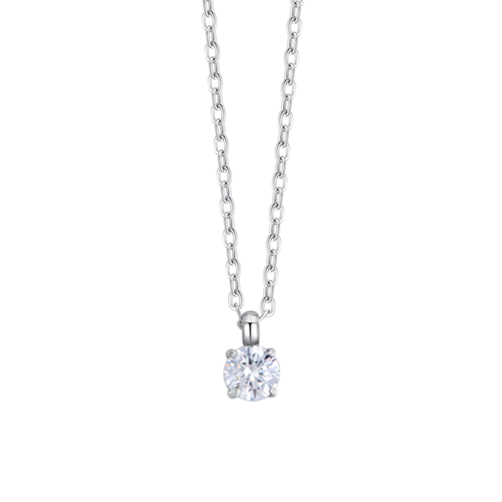 Collana Luca Barra Acciaio Maglia Catena con Punto Luce