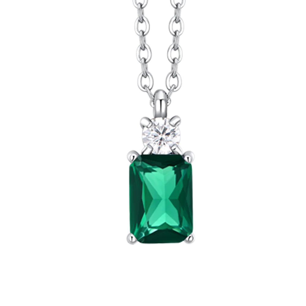 Collana Luca Barra Acciaio Zirconi Verde Bianco
