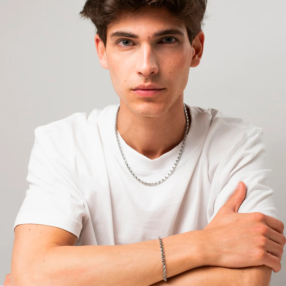 Collana Uomo Luca Barra Acciaio Catena Bici