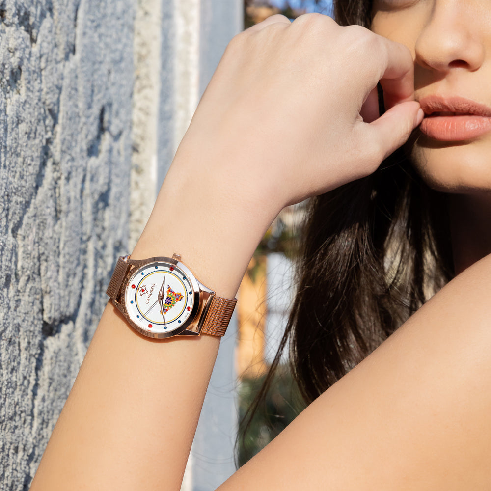 Orologio Camurrìa A Tradizione 37 mm Pvd Oro Braccialato Maglia Milanese
