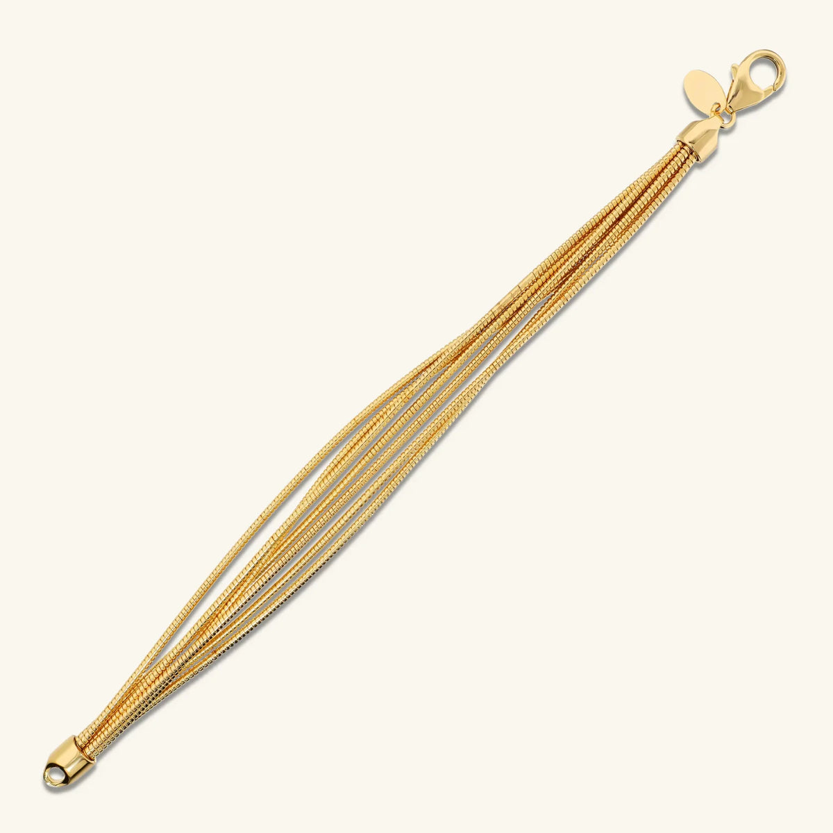 Bracciale Multifilo Etrusca Gioielli Lega Golden Placcata Oro Catene Tubogas