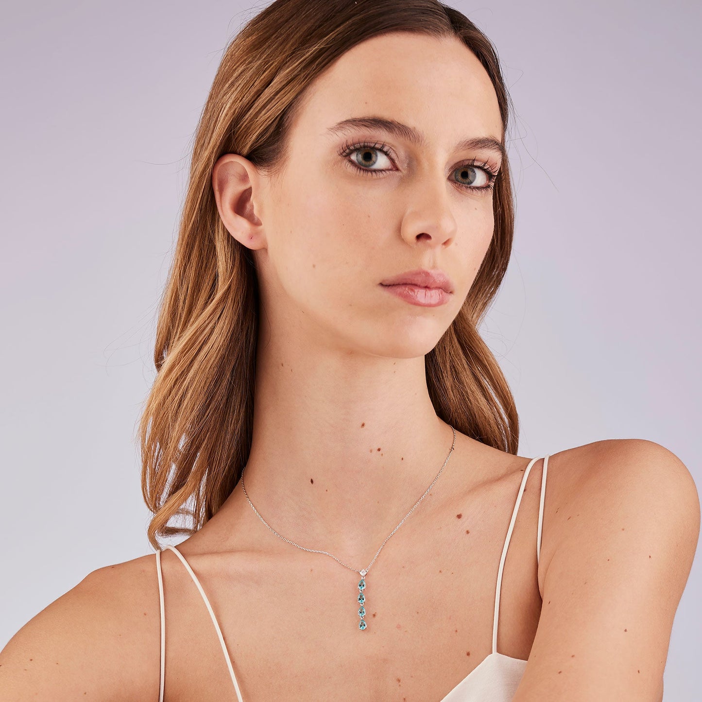 Collana Brosway Fancy Argento Pendente Cubic Zirconia a Goccia Verde Acqua