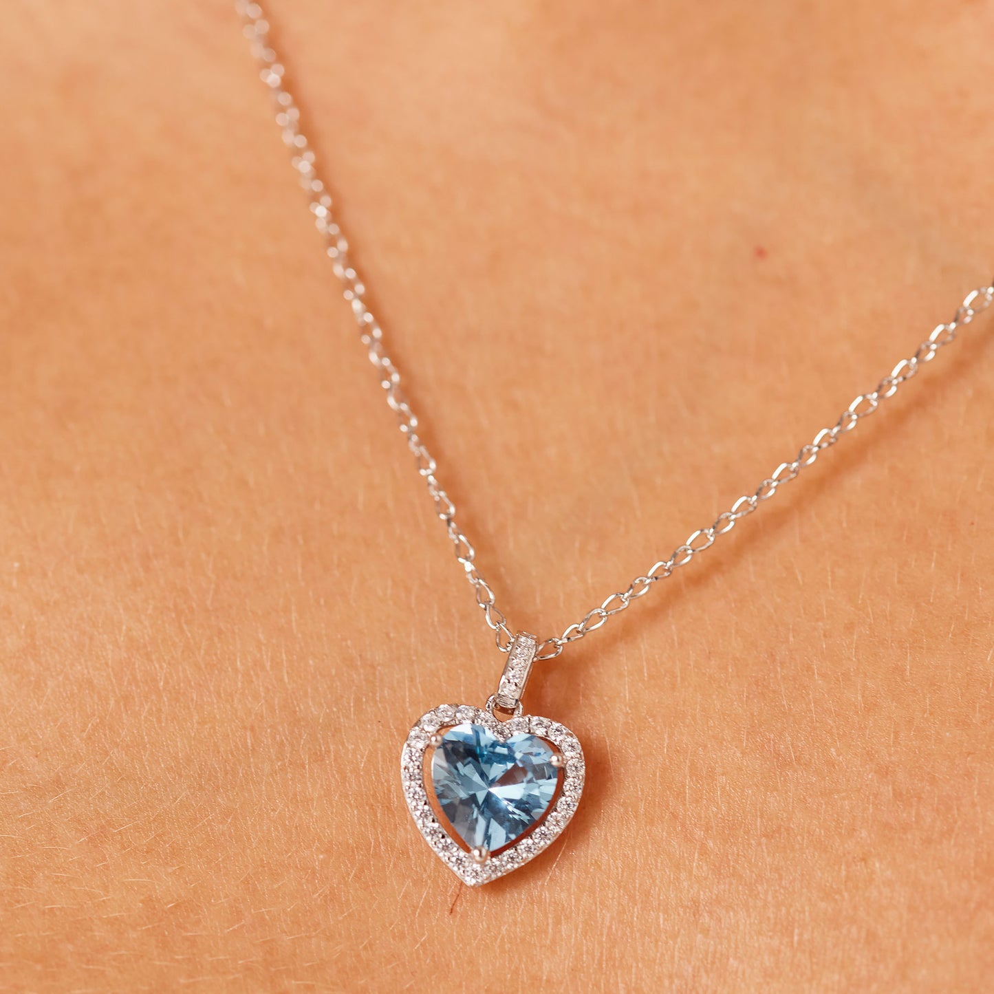 Ciondolo Brosway Fancy Argento Cuore Cubic Zirconia Azzurro Contornato
