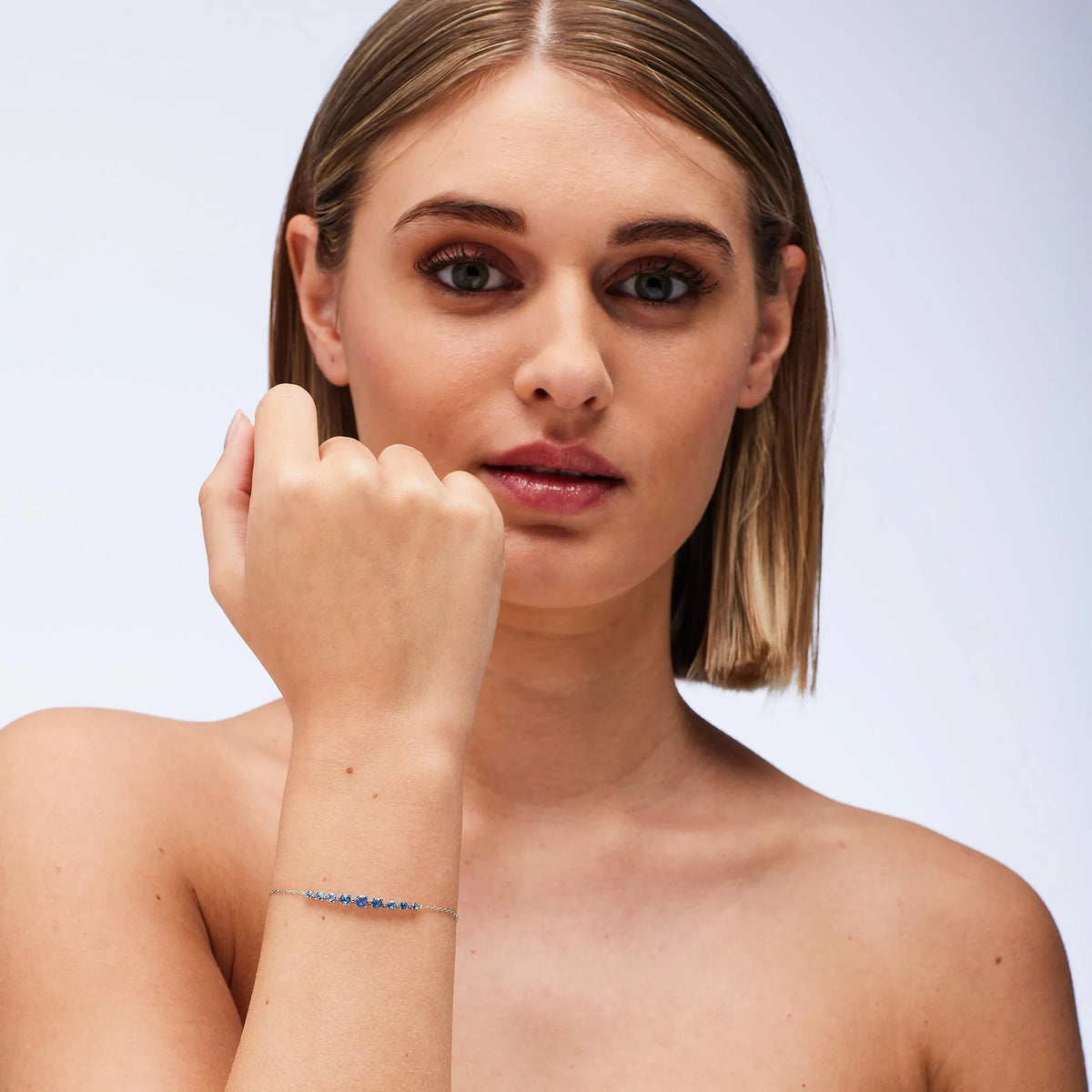 Bracciale Brosway Fancy Freedom Blue Argento Centrale Zirconia A Decrescere Colore Sapphire