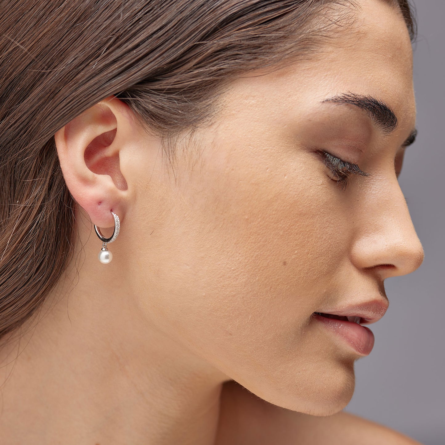Orecchini Boccolette con Pendente Brosway Fancy Argento Cubik Zirconia e Perla Di Conchiglia