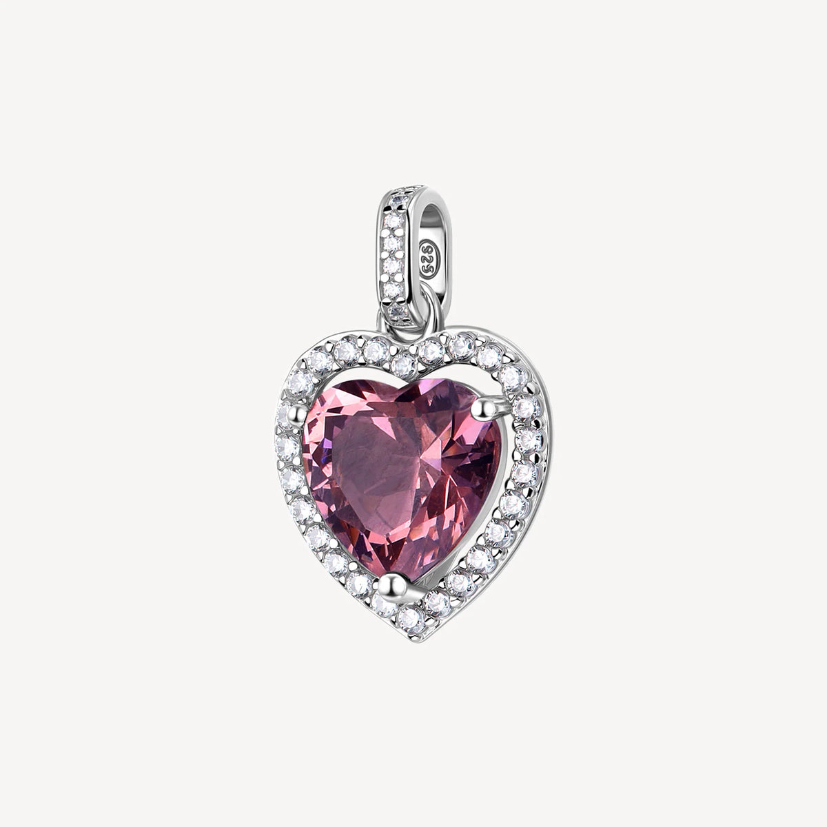 Pendente Brosway Fancy Tender Pink Argento Cuore Con Cubic Zirconia Rosa Contornato