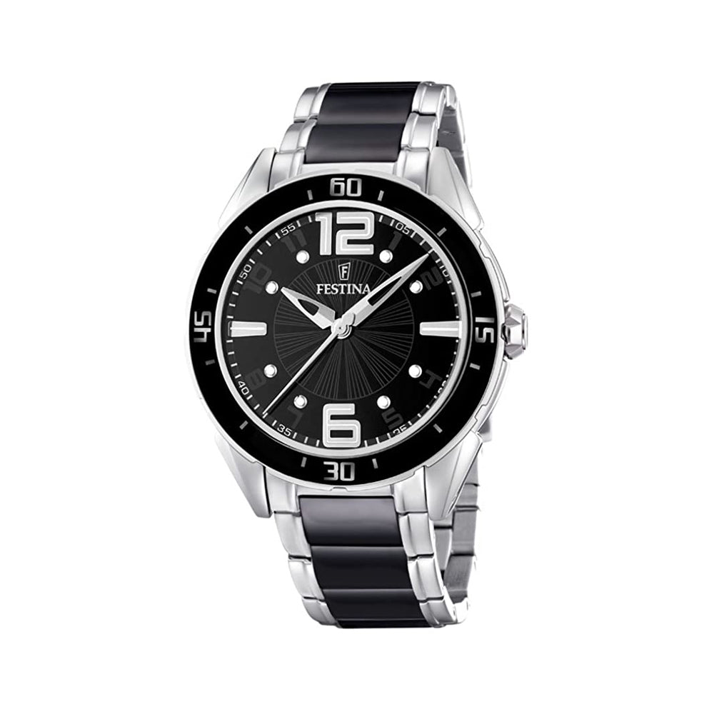 Orologio Festina Gent Tondo 40 mm Acciaio Braccialato Acciaio/Ceramica Nera
