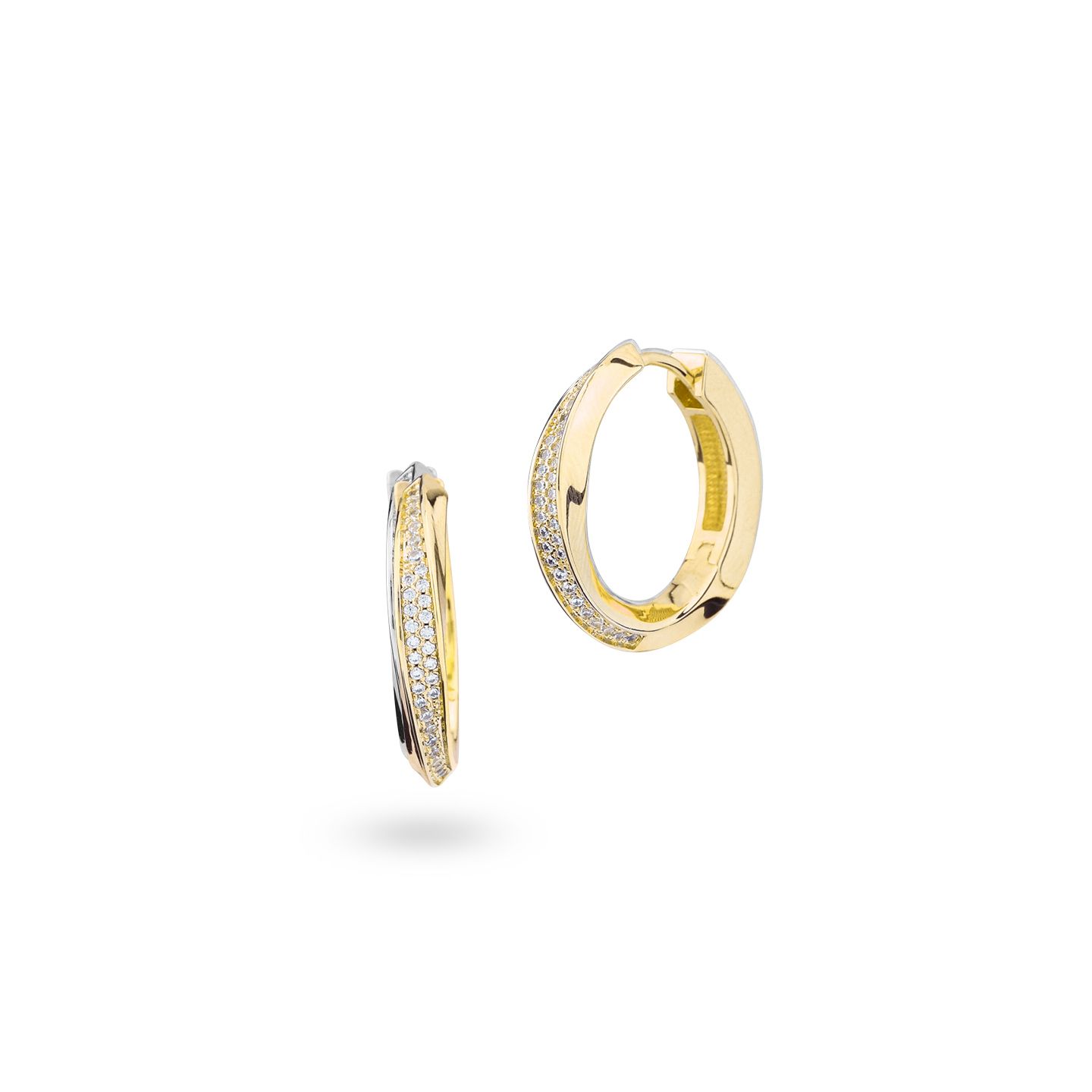 Orecchini Boccole Boccadamo Mediterranea Caleida Bronzo Pvd Oro e Cristalli