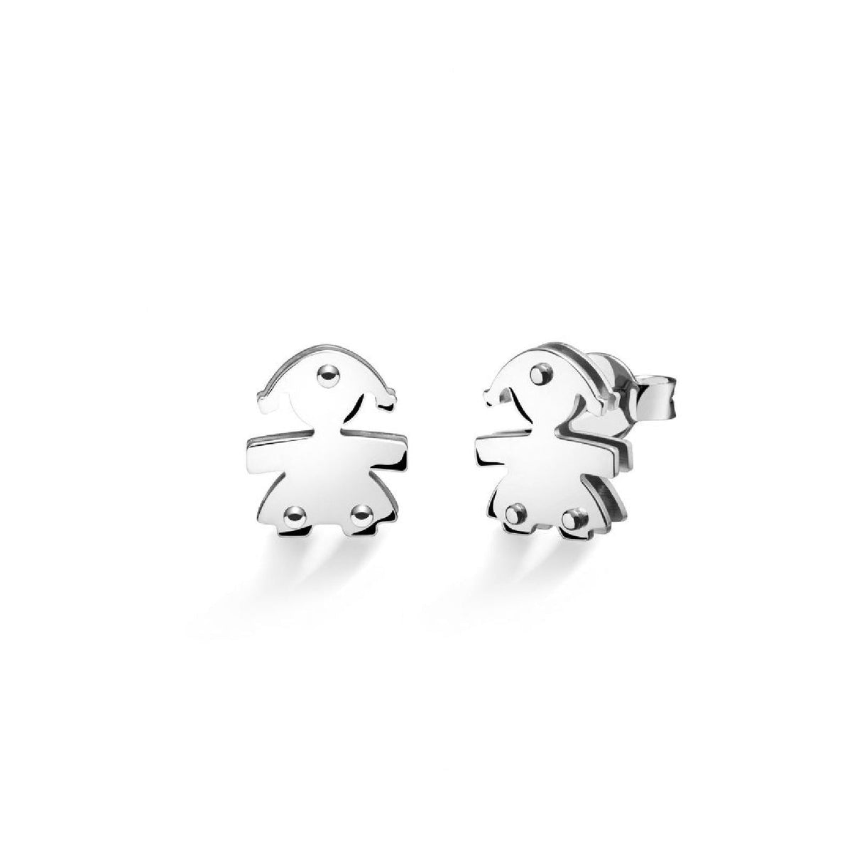 Orecchini Lobo Lebebé Femminuccia Oro Bianco 9 Kt