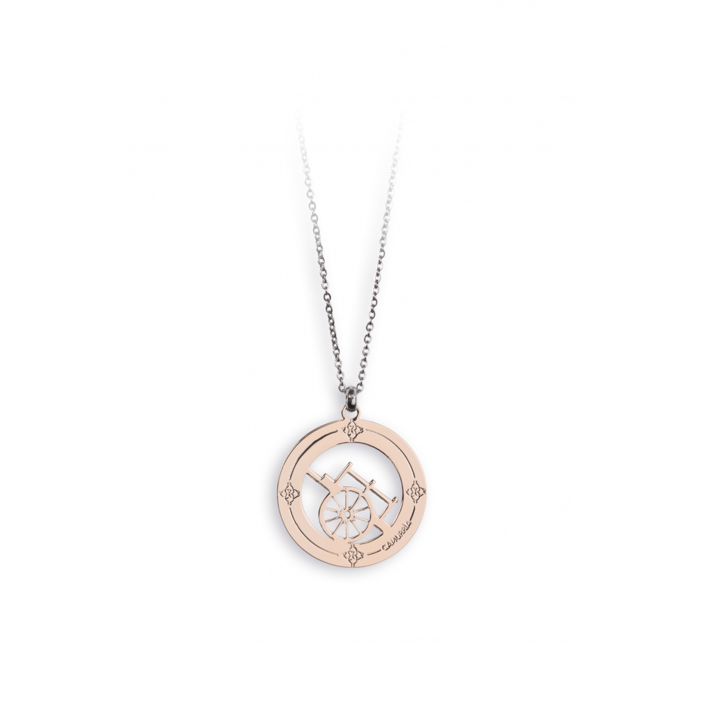 Collana Camurrìa A Tradizione U Carrettu Ciondolo Pvd Oro Rosa Carretto