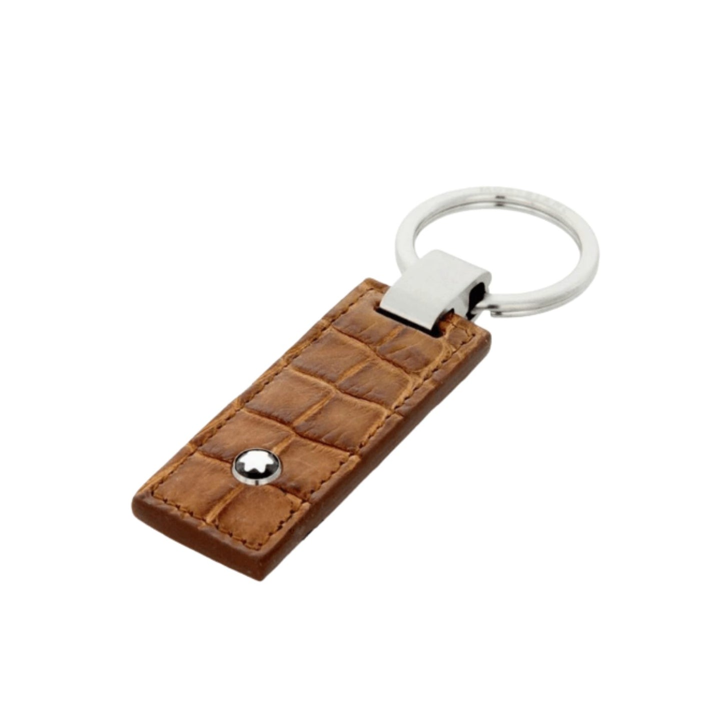 Portachiavi Montblanc Meisterstuck Atelier Ad Anello Acciaio E Pelle Marrone