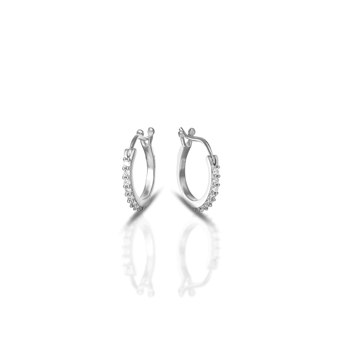 Orecchini Boccole Dana Luma Oro Bianco 9 Kt con Zirconi