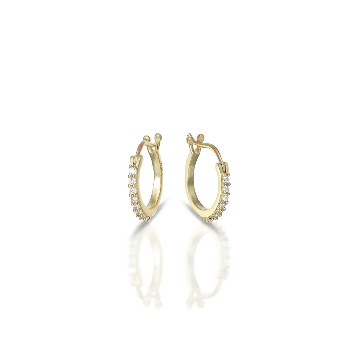 Orecchini Dana Luma Boccole Oro Giallo 9 Kt con Zirconi