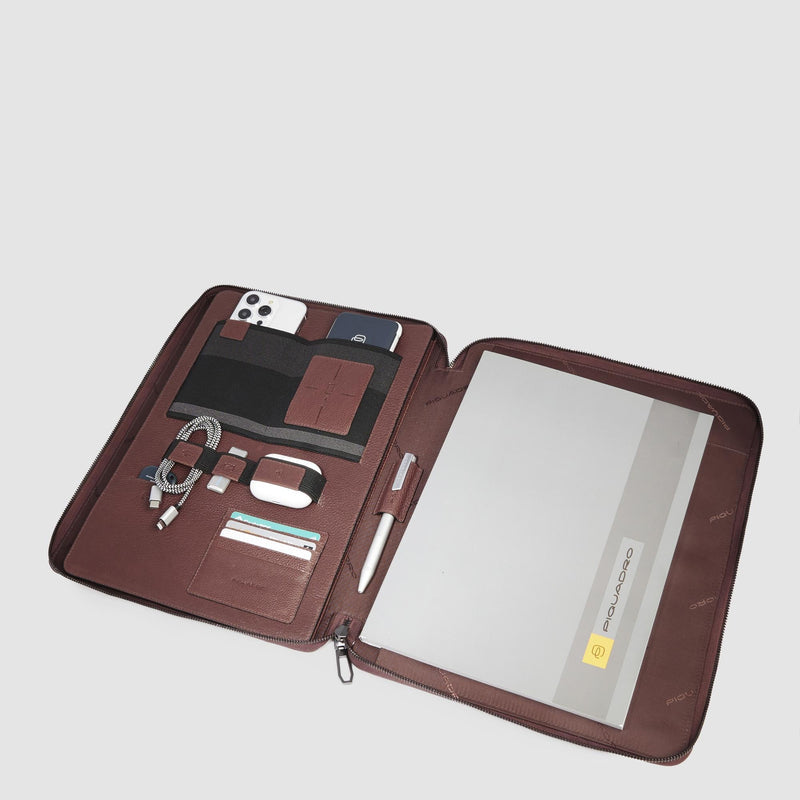 Portablocchi Piquadro Portablocco Formato A4 Portapenne Pelle Marrone