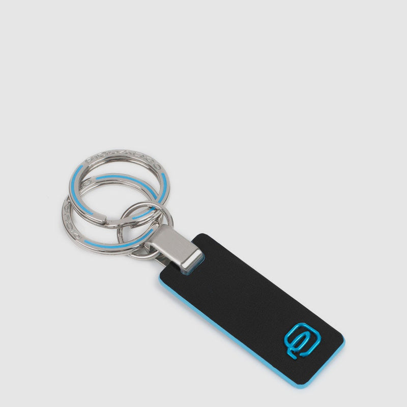 Portachiavi Piquadro Blue Square Brisé Inserto Pelle Nera