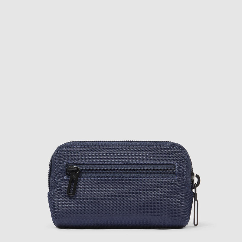 Portachiavi Piquadro Astuccio Tessuto Con Inserto Pelle Blu