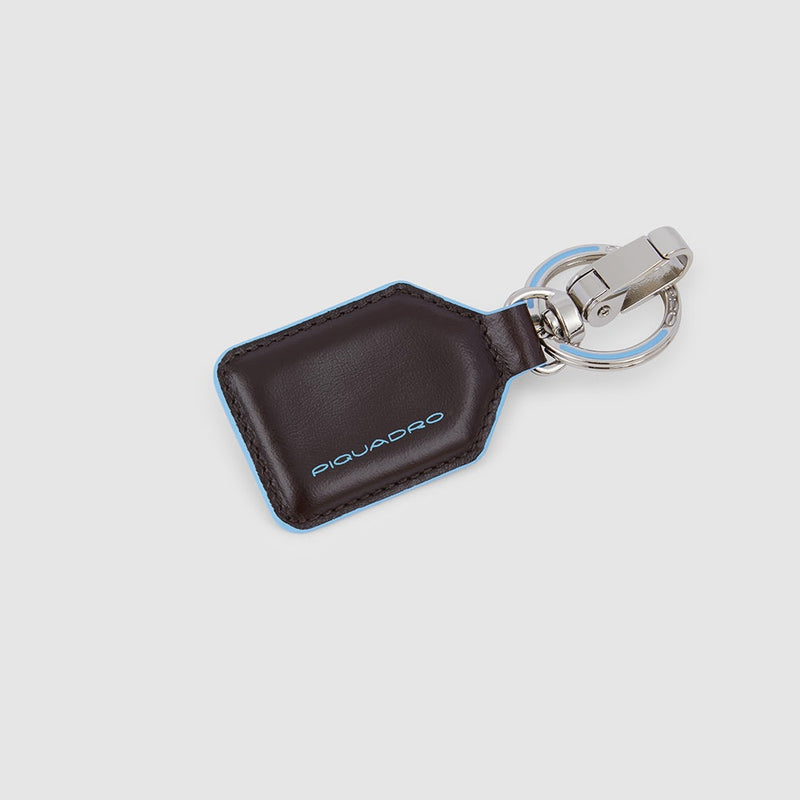 Portachiavi Piquadro Inserto Pelle Mogano Brisé Moschettone