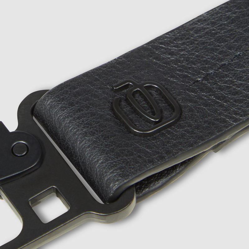 Portachiavi Piquadro Moschettone Pelle Nera