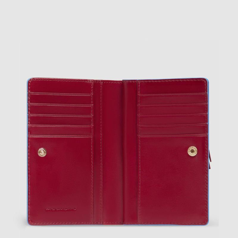 Portafogli Piquadro Portafoglio Donna Zip Portamonete Portadocumenti Pelle Rossa