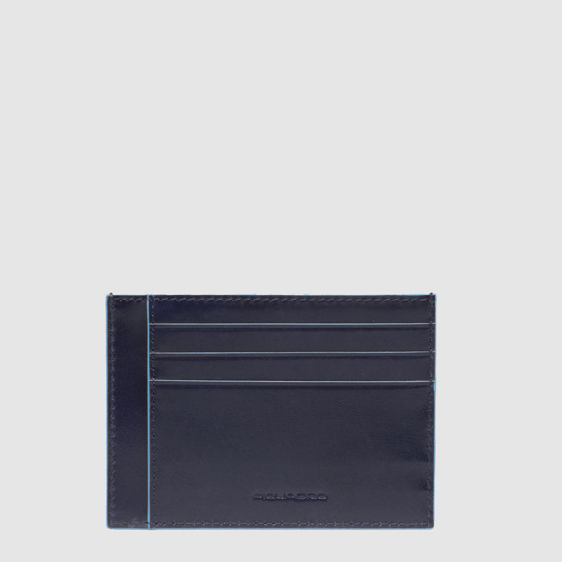 Portacarte Di Credito Piquadro Bustina Porta Carte Tascabile Pelle Blu