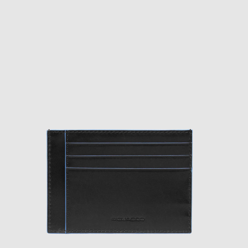 Portacarte Di Credito Piquadro Bustina Porta Carte Tascabile Pelle Nera