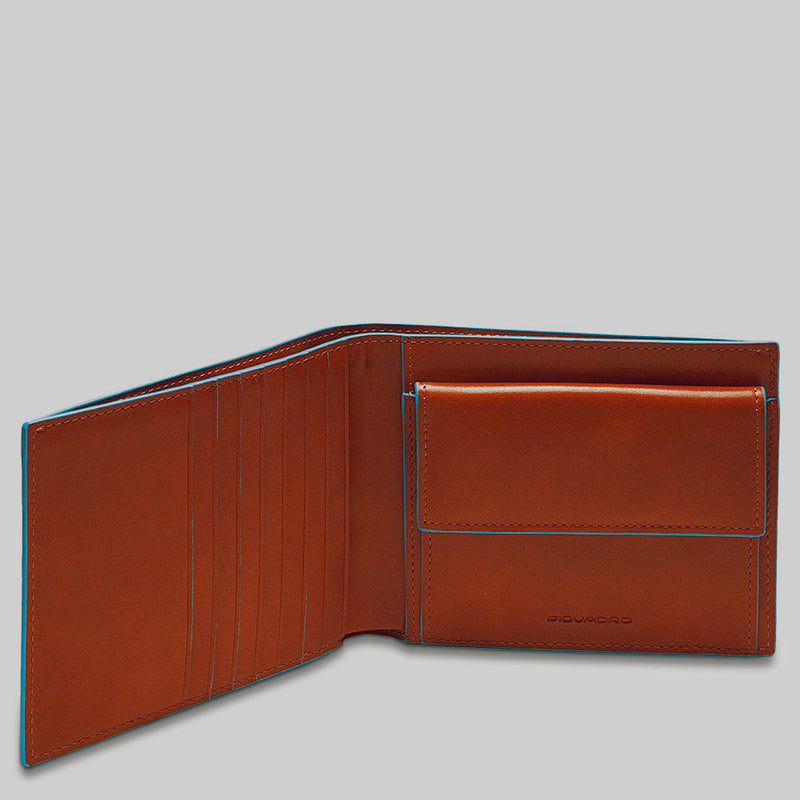 Portafogli Piquadro Blue Square Portafoglio Uomo Portamonete Pelle Mogano