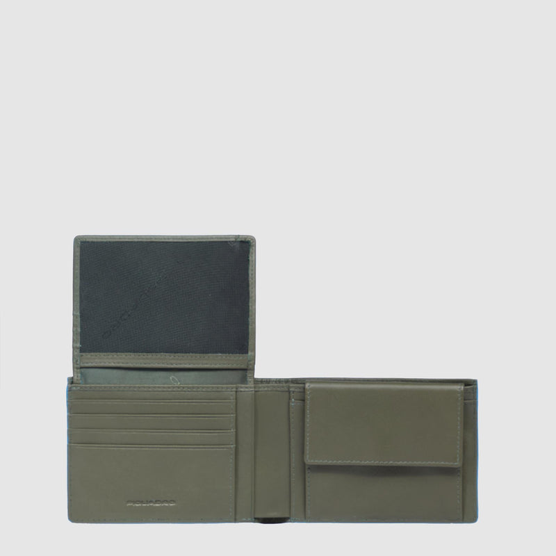 Portafogli Piquadro Portafoglio Uomo Portamonete Volantino Portadocumenti Pelle Verde