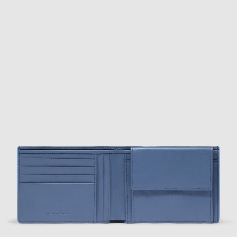 Portafogli Piquadro Portafoglio Uomo Portamonete Portadocumenti Pelle Avion Perfilo Blu
