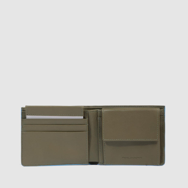 Portafogli Piquadro S138R Portafoglio Uomo Portamonete Volantino Portadocumenti Removibile Pelle Verde