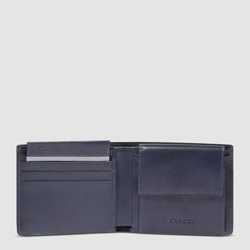 Portafogli Piquadro Portafoglio Uomo Portamonete Pelle Blu