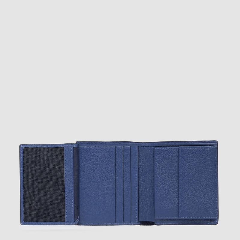 Portafogli Piquadro Portafoglio Uomo Verticale Portamonete Portadocumenti Pelle Blu