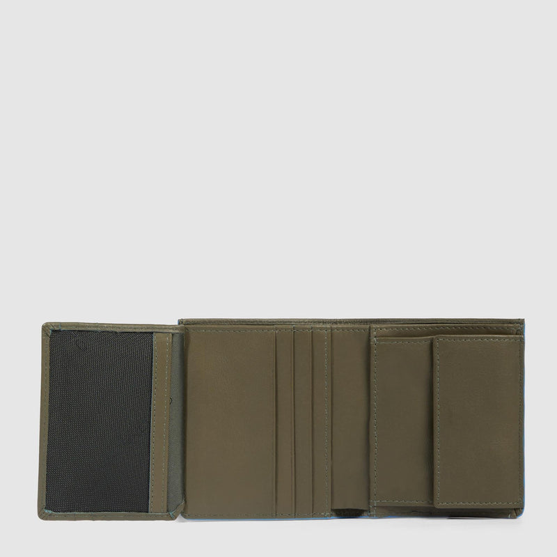 Portafogli Piquadro Portafoglio Uomo Verticale Portamonete Volantino Portadocumenti Pelle Verde