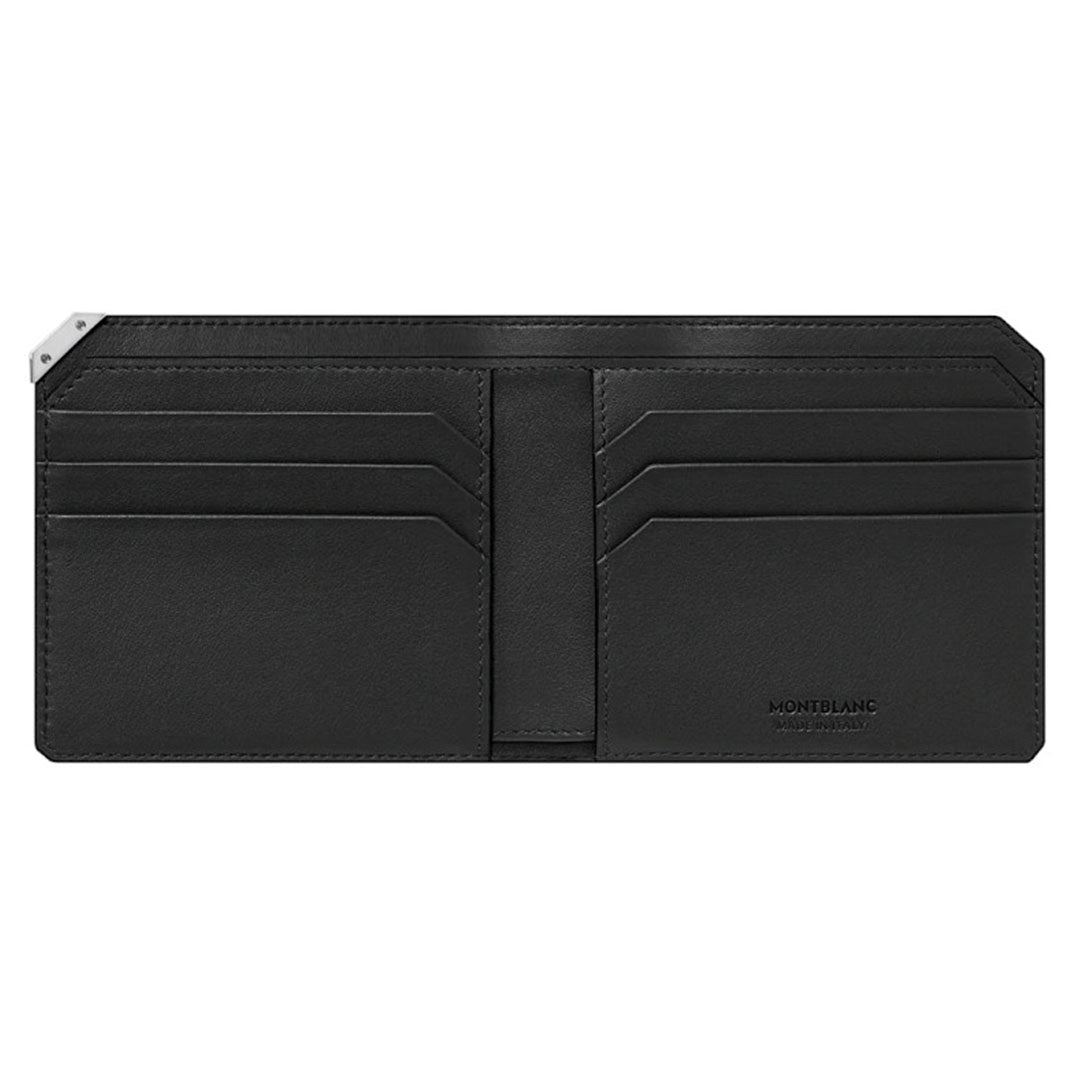 Portafogli Montblanc Meisterstuck Urban Portafoglio 6 Scomparti Pelle Nera Angolo Metallo