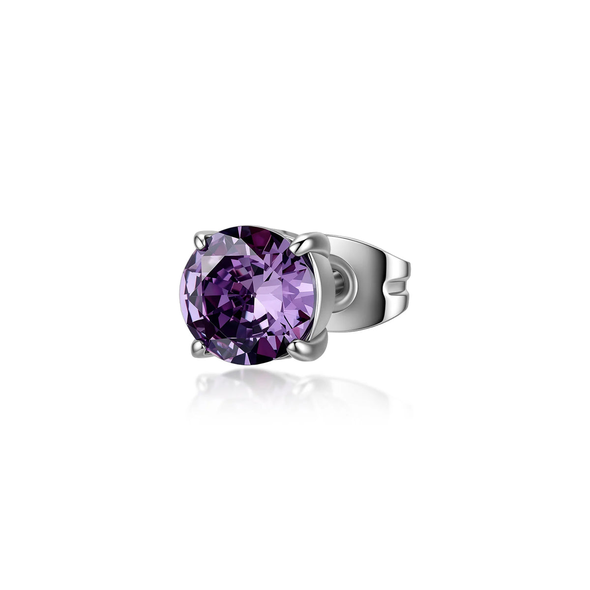 Monorecchino Lobo Sagapò Dazzly Acciaio Con Cubic Zirconia Ametista