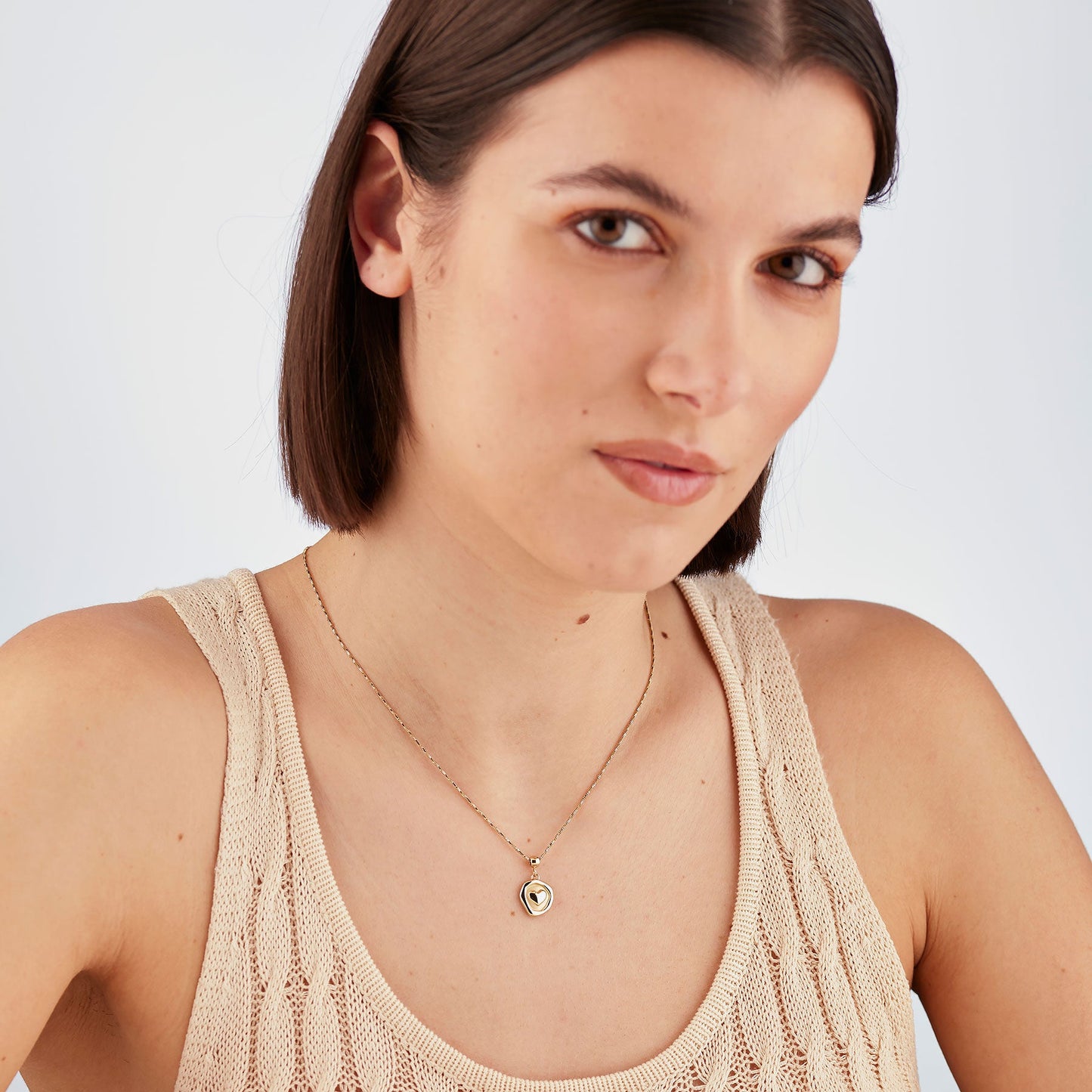 Collana Sagapò Feelings Pvd Oro Pendente Satinato Cuore