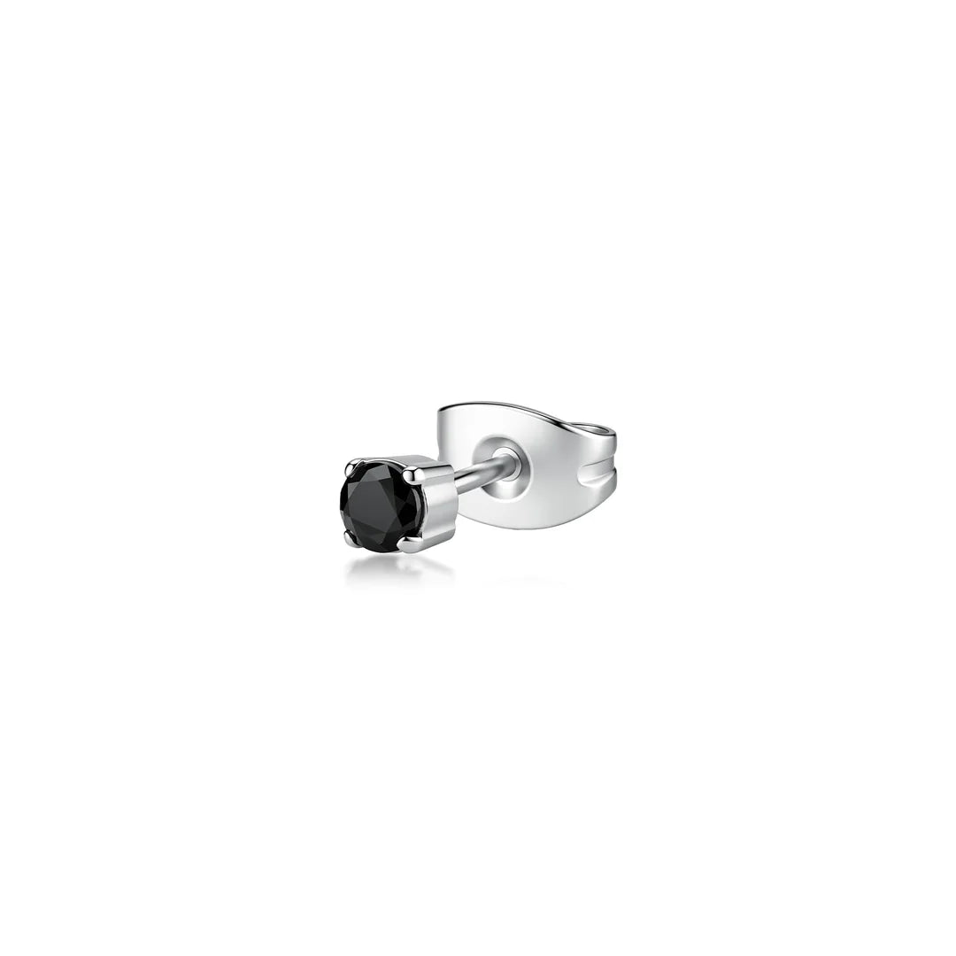 Monorecchino Lobo Sagapò Tricky Acciaio Cubic Zirconia Nero