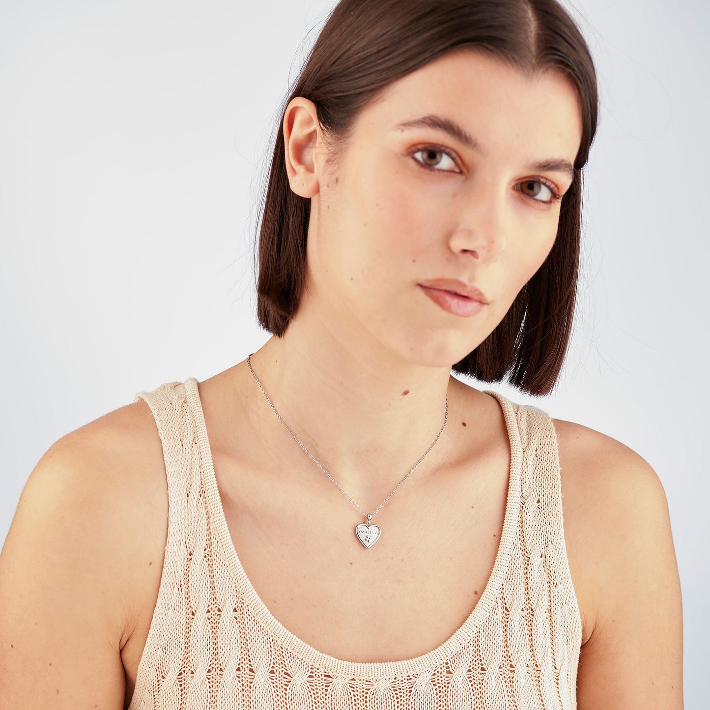 Collana Sagapò Duh Duh Acciaio Pendente Cuore "Sorella"