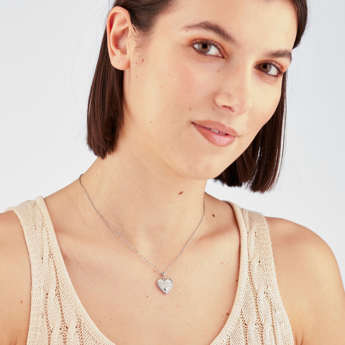 Collana Sagapò Duh Duh Acciaio Pendente Cuore "Amore Di Mamma"