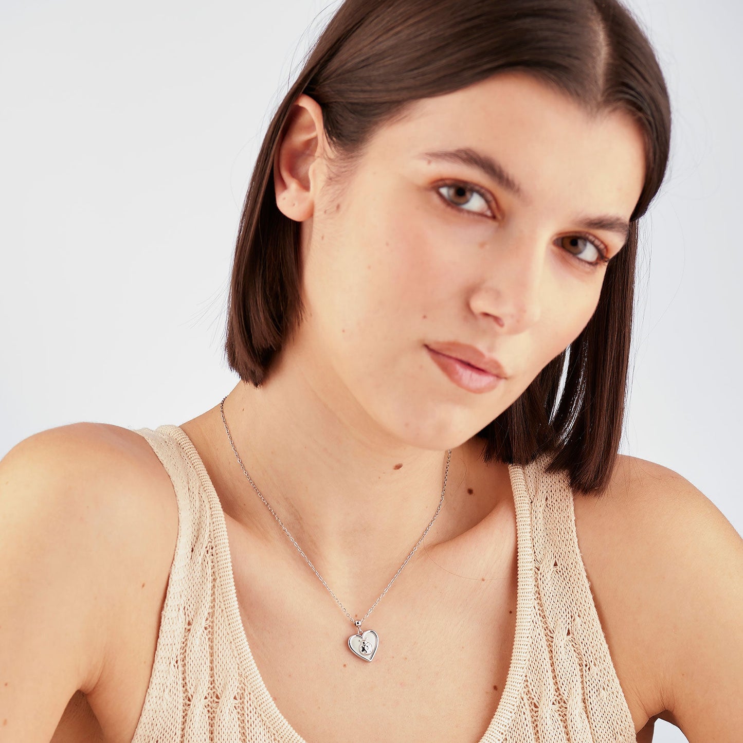 Collana Sagapò Duh Duh Acciaio Pendente Cuore e Coccinella