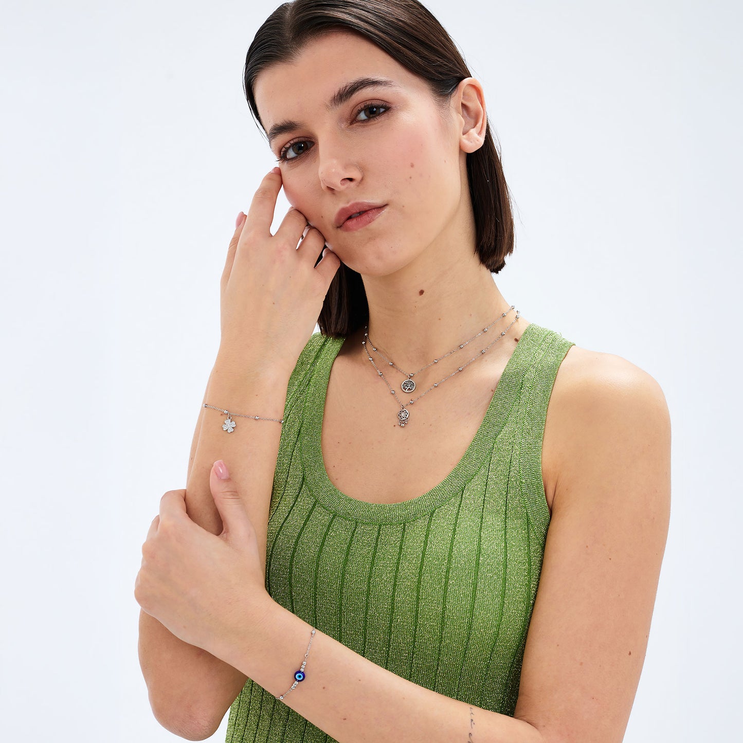 Bracciale Sagapò Witch Acciaio con Pendente Quadrifoglio