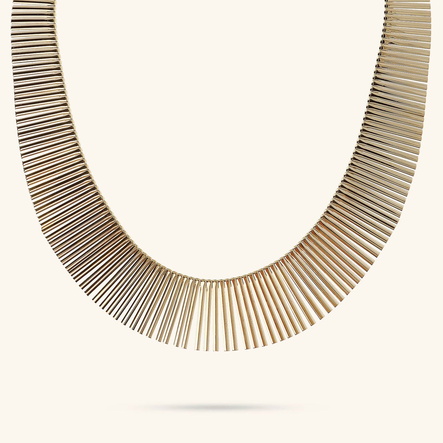 Collana Etrusca Cleopatra Grande Graduata Lega Golden Placcata Oro 18 kt