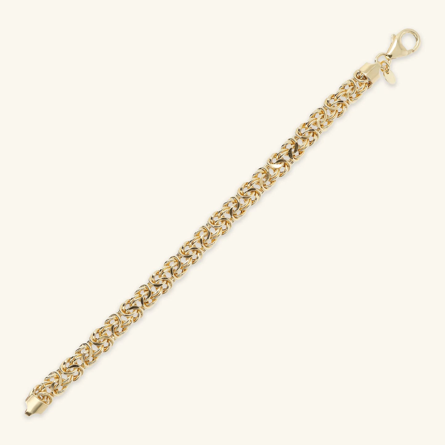 Bracciale Etrusca Catena Bizantina Lega Golden Placcata Oro 18 kt
