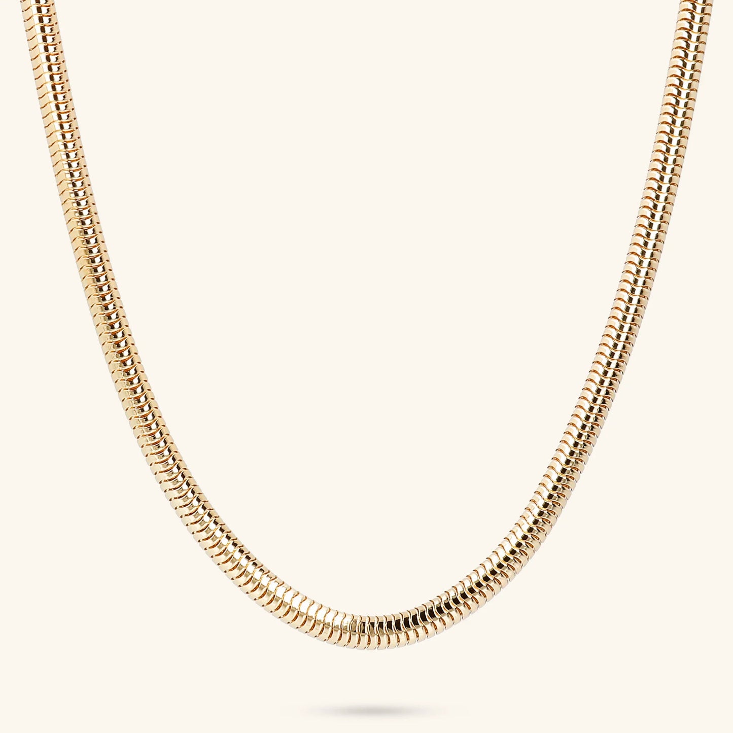 Collana Girocollo Etrusca Catena Snake Lega Golden Placcata Oro 18 kt