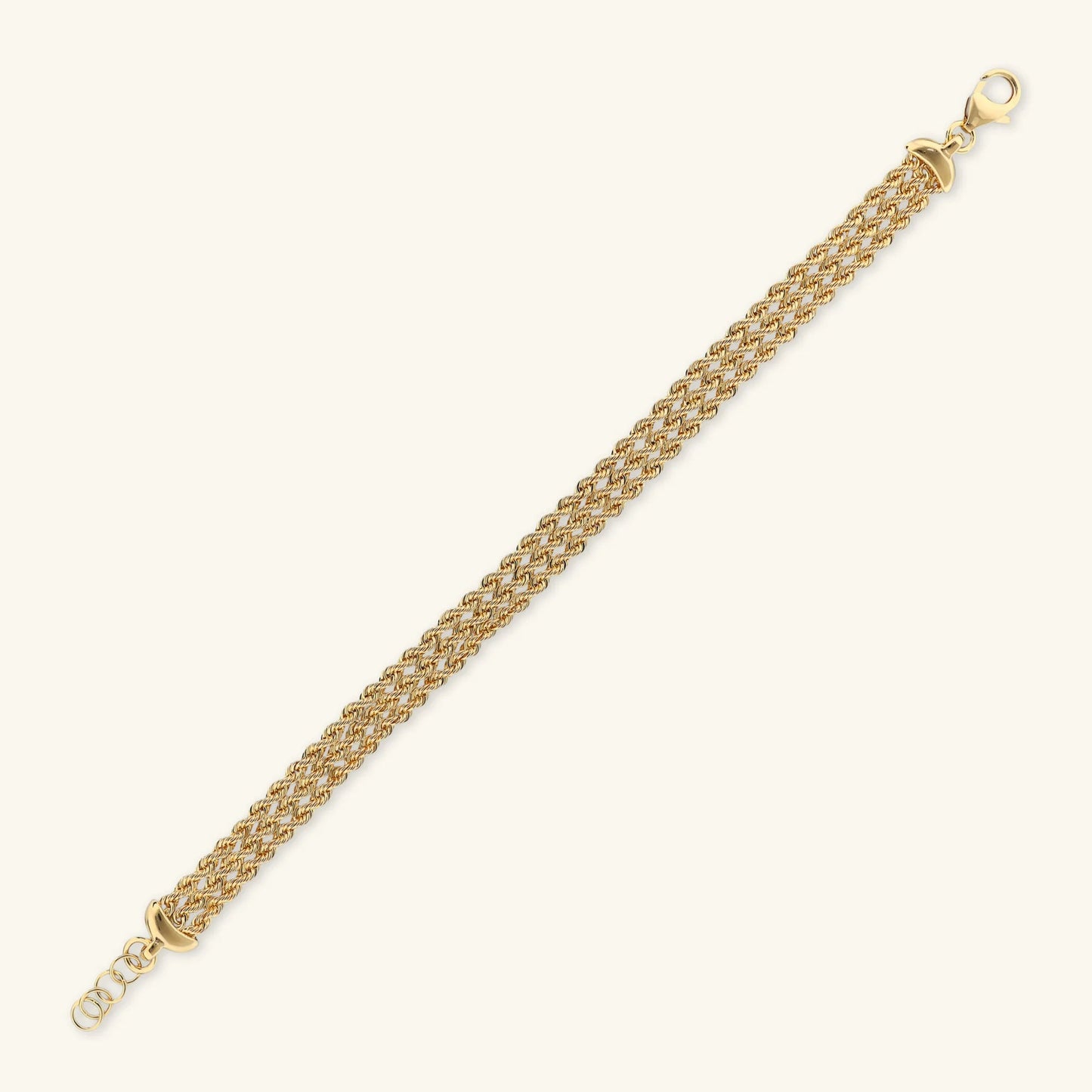 Bracciale Multifilo Etrusca Catena Corda Sottile Lega Golden Placcata Oro 18 kt