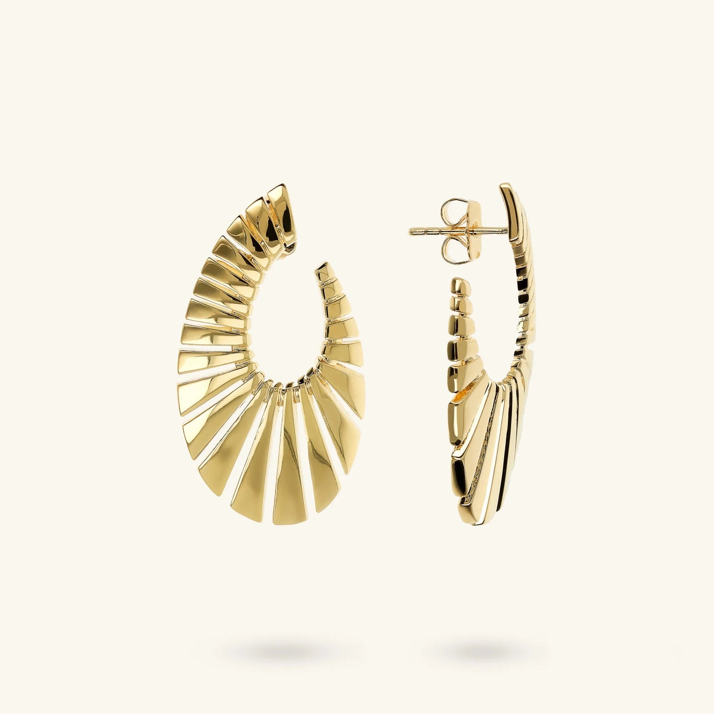 Orecchini Pendenti Etrusca Cleopatra Graduati Lega Golden Placcata Oro 18 kt