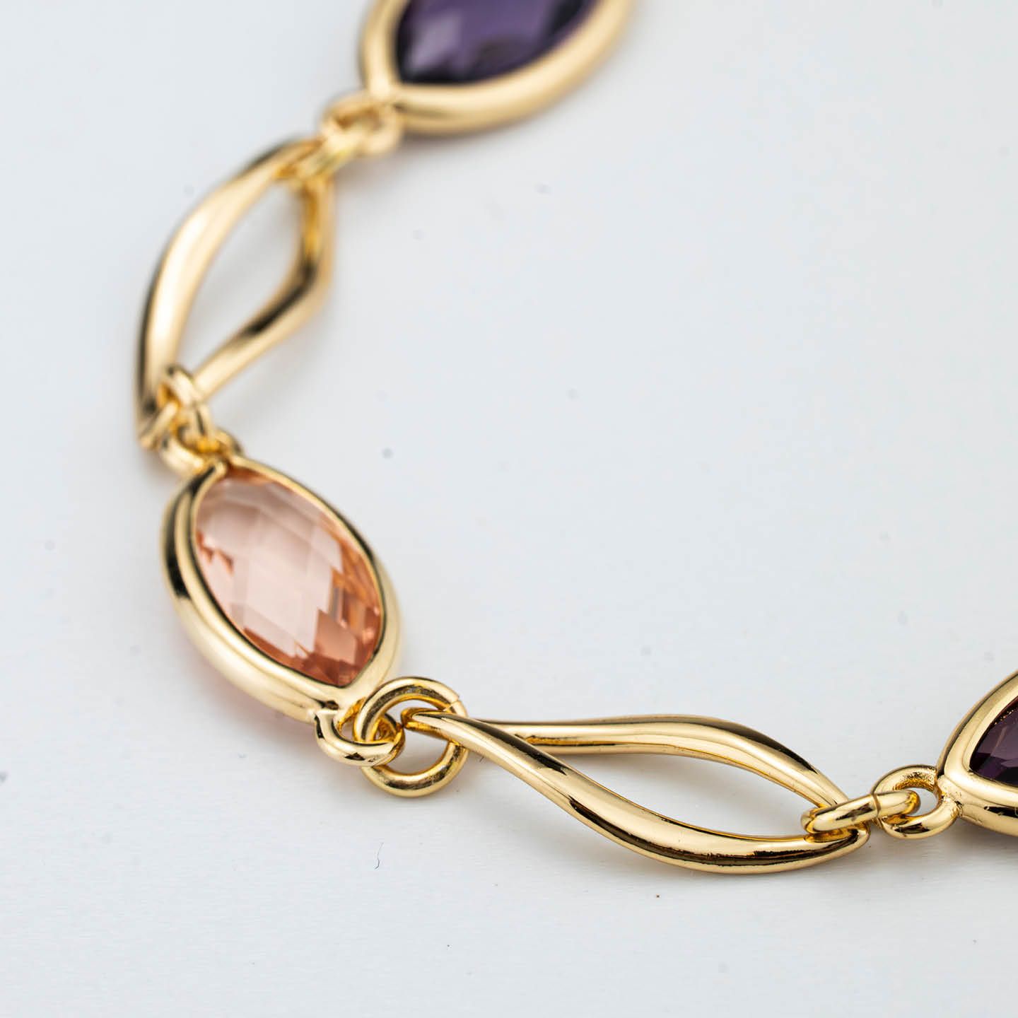 Bracciale Boccadamo Mediterranea Crisette Bronzo Pvd Oro Cristalli Sfaccettati