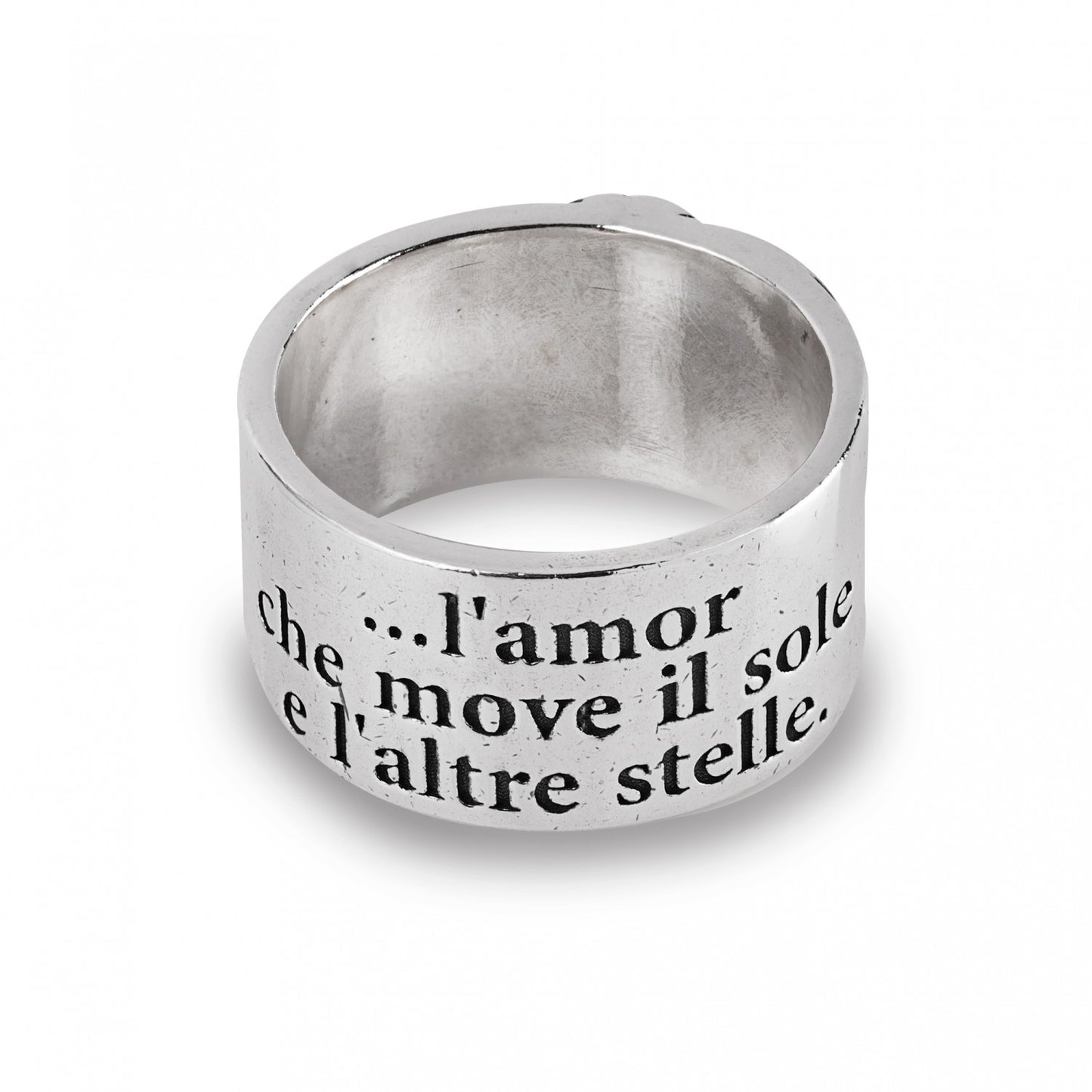 Anello a Fascia Gerardo Sacco Stil Novo in Argento Dante e Beatrice - Misura 16